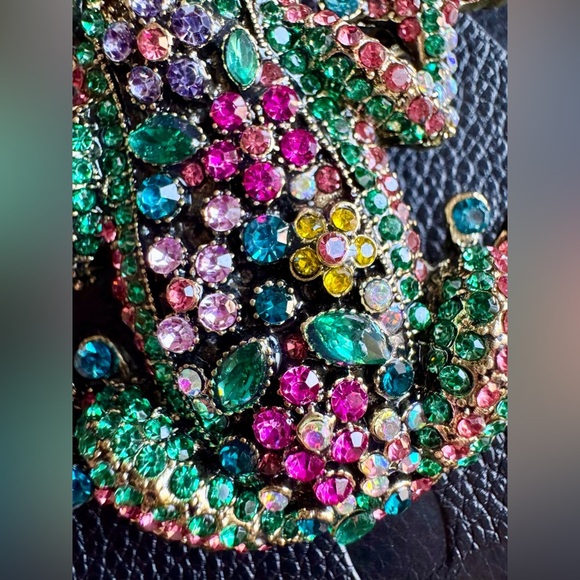 New XL Gorgeous Faceted Austrian Crystal Frog Statement Pin Brooch - 2.50” - Picture 3 of 8